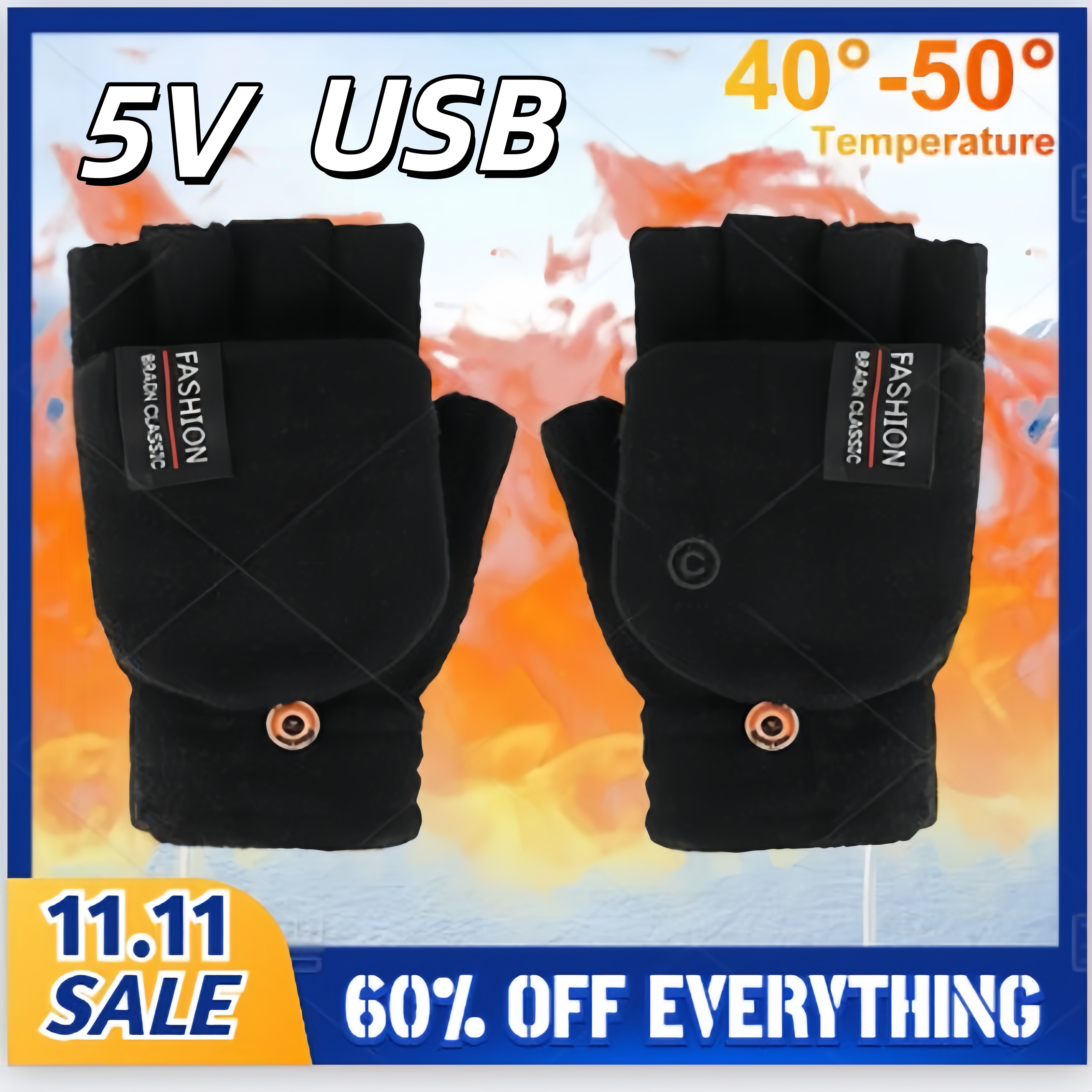 Hand Warmer Reusable - Electric USB Heating Gloves Hand Warmers