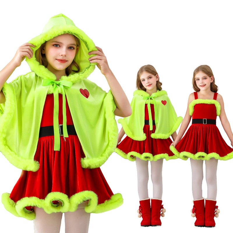 Winter Clothing Europe - Toddler Winter Cloak Girls Christmas Dress