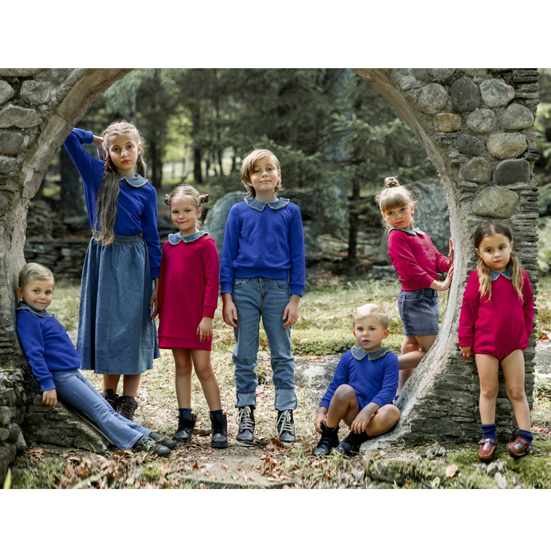 Winter Clothing For Kids - Ali Plus Aw25 Denim Collar Sweater