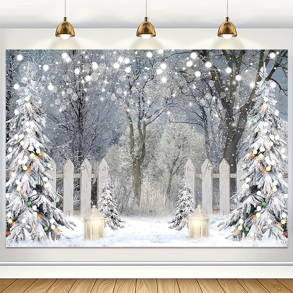 Winter Clothing Photo - Winter Snow Scenery Backdrop Xmas Tree