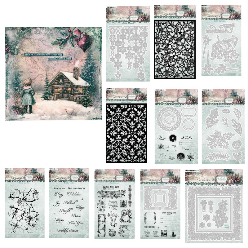 Winter Clothing Photo - Christmas Blush Holiday Winter crackle Snowy