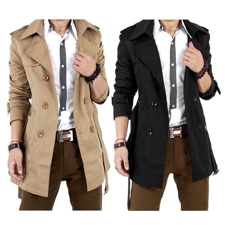 Winter Clothing Europe - Autumn Spring Trench Coat Men Slim