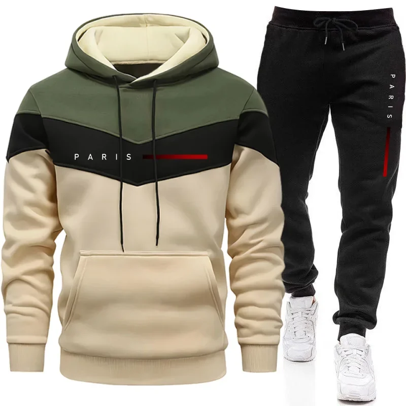 Winter Clothing Pants - Paris Fashion Men's Hoodies Set Daily