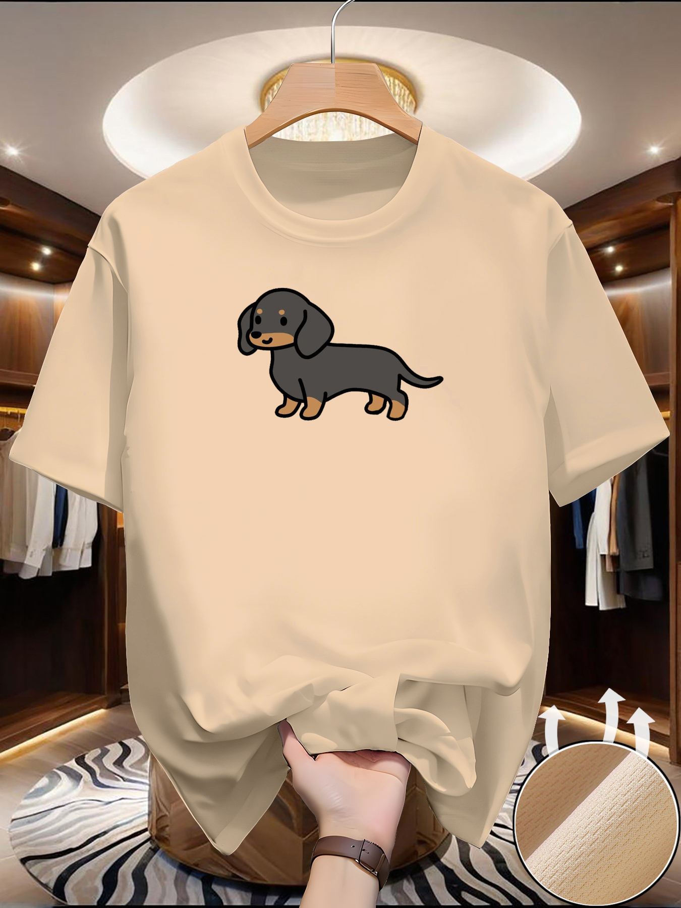 Winter Clothing Europe - New Men's Dachshund print T-shirt Summer