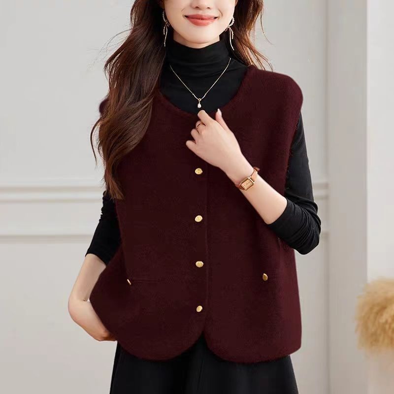 Winter Clothing Offer - Women's Knitted Vest Solid Fashion Clothing