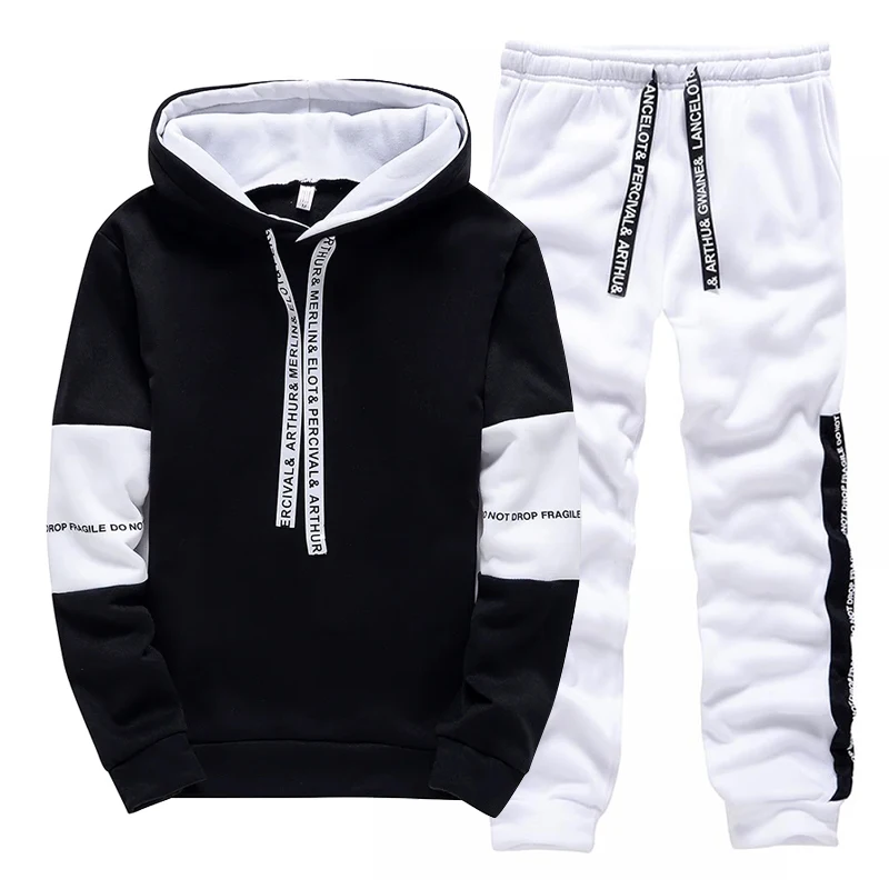 Black White Men's Tracksuit Fa - Winter Clothing Pants review and price