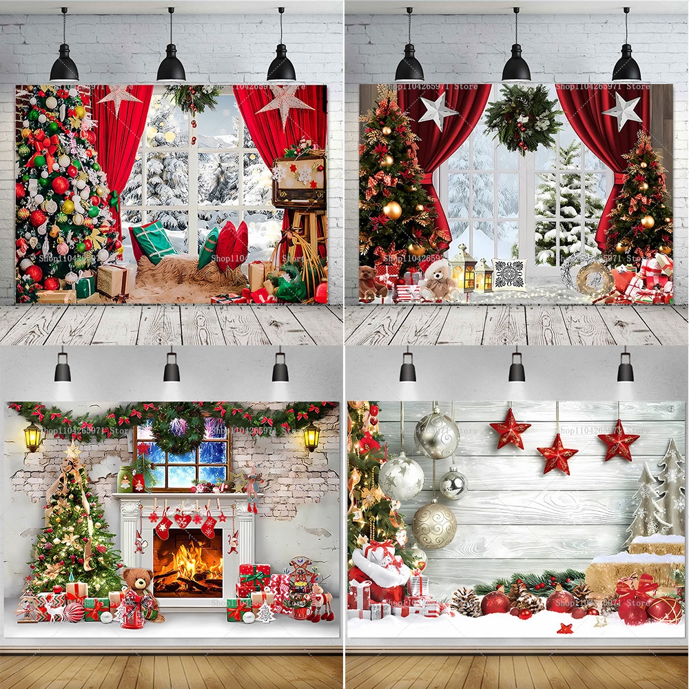 Christmas Tree Party Backdrop  - Winter Clothing Photo review and price