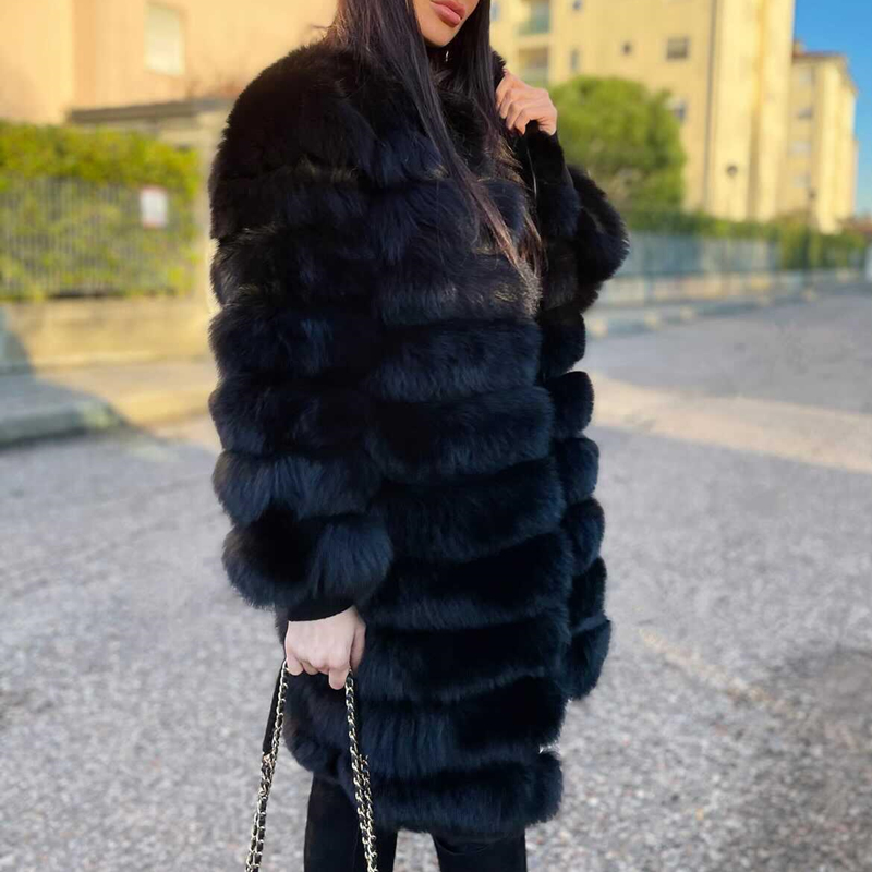 QUEENTINA Real Fox Fur Coat Wi - Winter Clothing Offer review and price