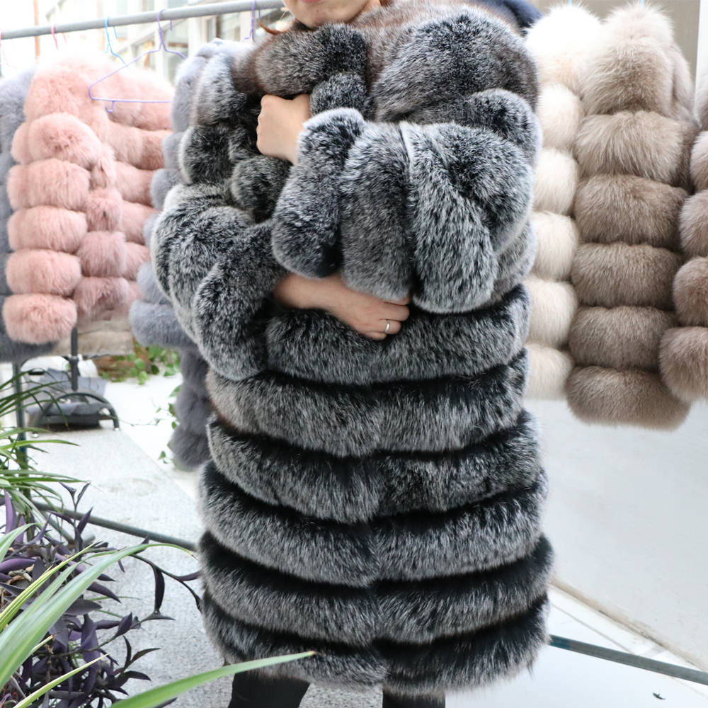 QUEENTINA Real Fox Fur Coat Wi - Winter Clothing Offer review and price