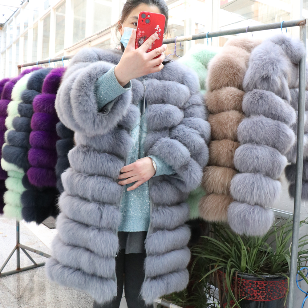 QUEENTINA Real Fox Fur Coat Wi - Winter Clothing Offer review and price
