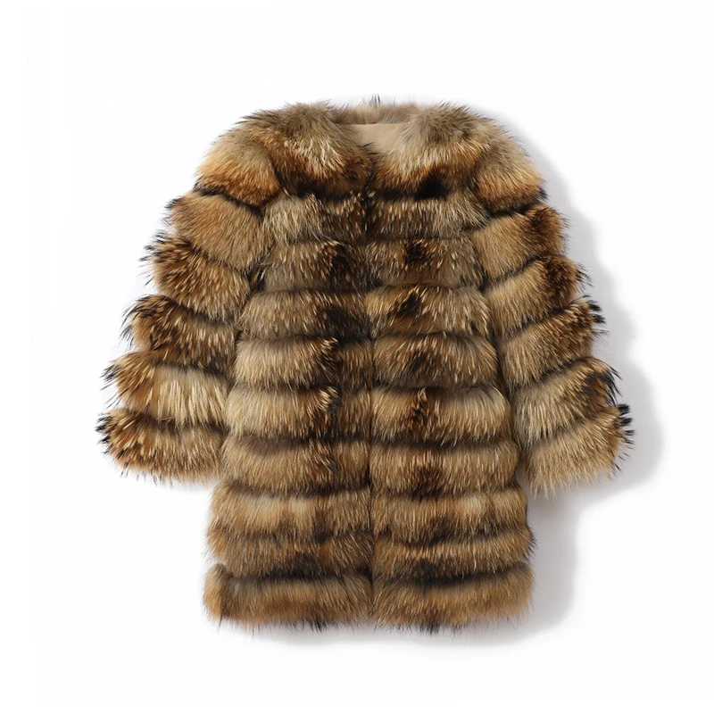 QUEENTINA Real Fox Fur Coat Wi - Winter Clothing Offer review and price
