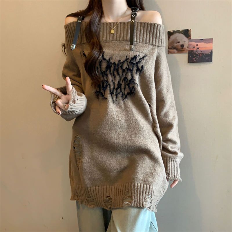 Torn Knitted Sweaters For Wome - Winter Clothing Offer review and price