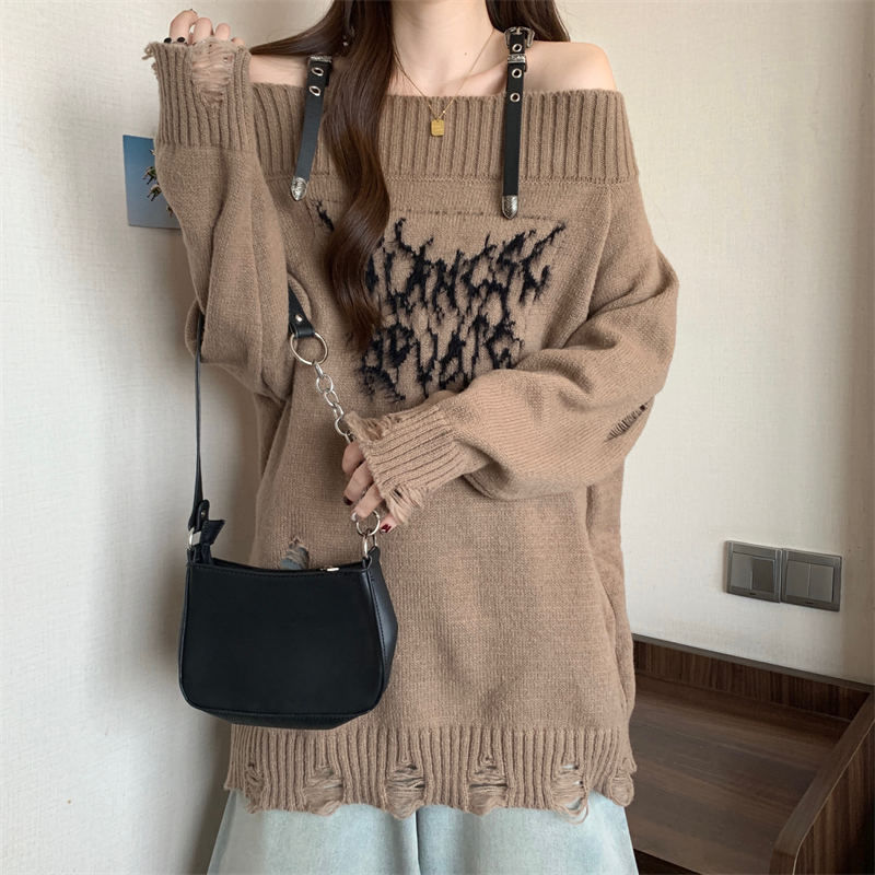 Torn Knitted Sweaters For Wome - Winter Clothing Offer review and price