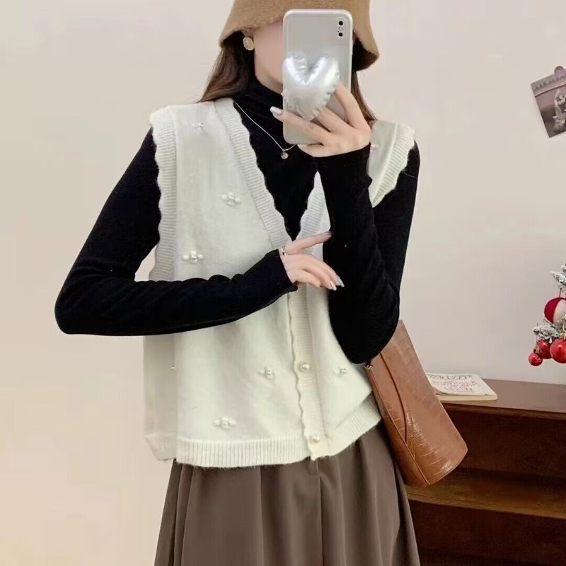 Pink Knit Vests For Women Casu - Winter Clothing Offer review and price