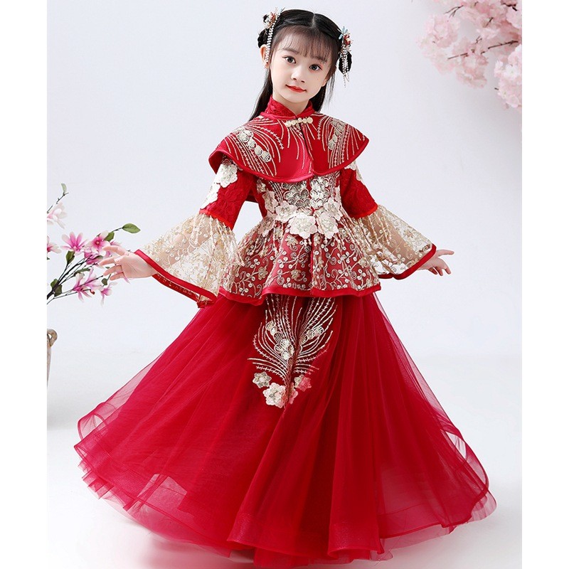 Girls Hanfu Cheongsam Costume  - Winter Clothing For Kids review and price
