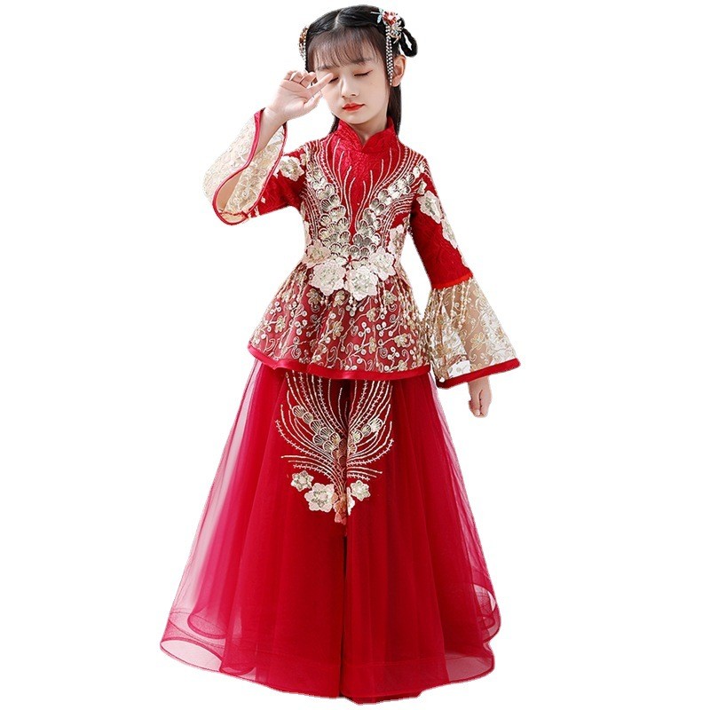 Girls Hanfu Cheongsam Costume  - Winter Clothing For Kids review and price