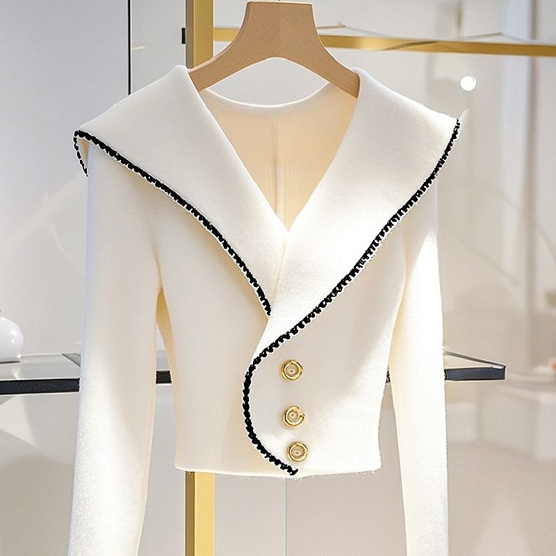 Luxury High-end White Knitted  - Winter Clothing Trends review and price