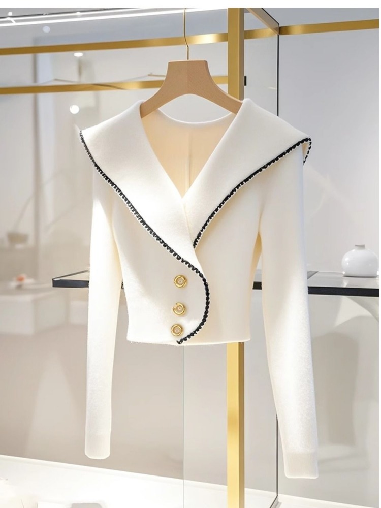 Luxury High-end White Knitted  - Winter Clothing Trends review and price