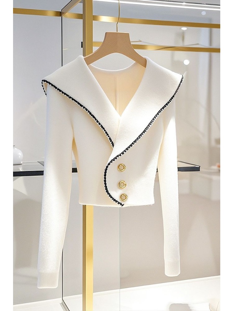 Luxury High-end White Knitted  - Winter Clothing Trends review and price