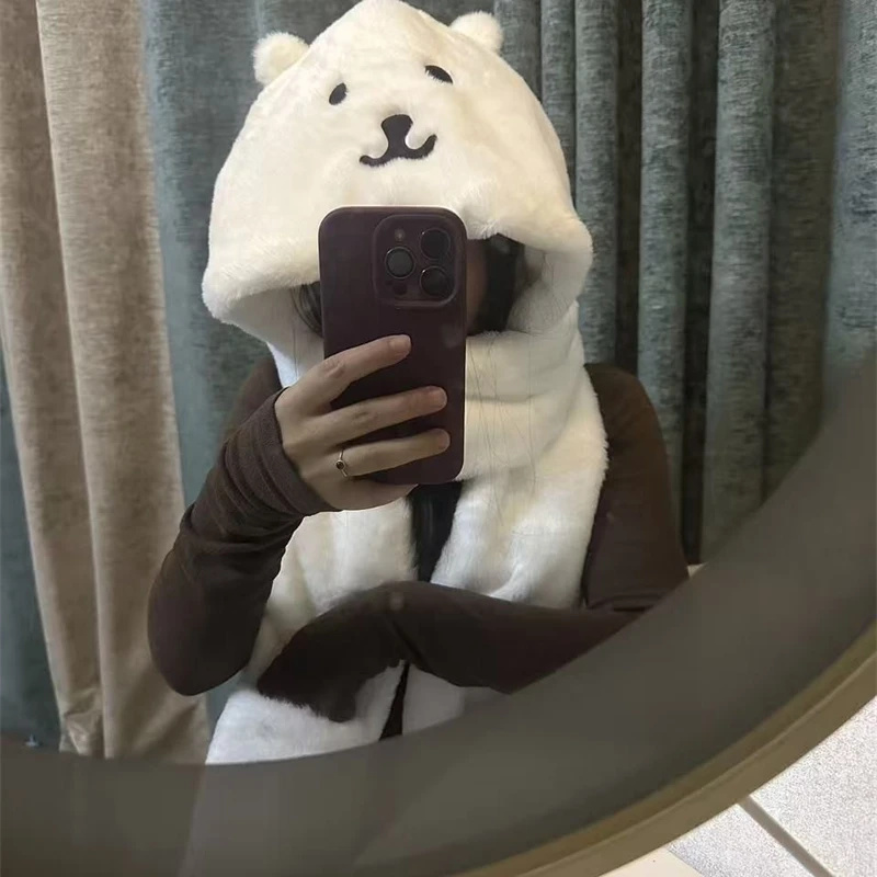 3 In 1 Plush Thick Hooded Hat  - Winter Clothing For Kids review and price