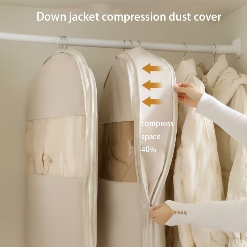Beige Compression Hanging Bag, - Winter Clothing Storage review and price